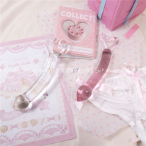 Love bar Cute high transparent pink love pull ring Crystal G-spot vestibule masturbation fairy stick vibrator fun