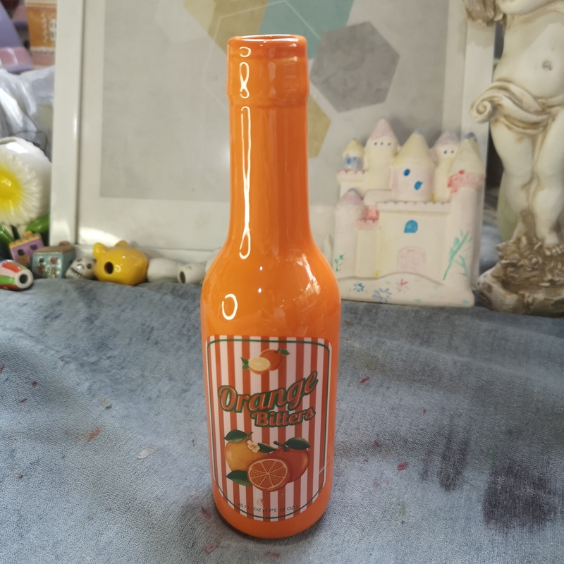 Ink Porcelain, Porcelain Crafts, Ceramic Orange Beverage Bottles, Flower Vases, Decorative Items