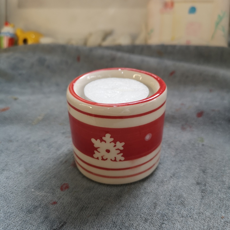 Ink Porcelain, Porcelain Crafts, Ceramic Christmas Candle Holder Ornaments, Christmas Decorations