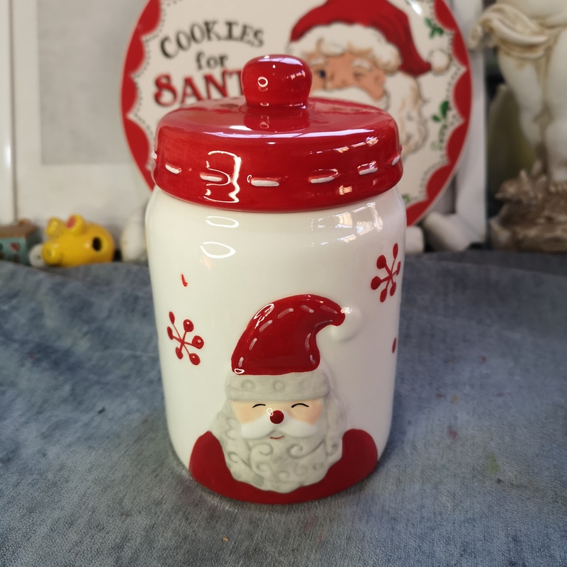 Ink Porcelain, Ceramic Crafts, Ceramic Santa Claus Sugar Bowl, Storage Jar, Christmas Decorations