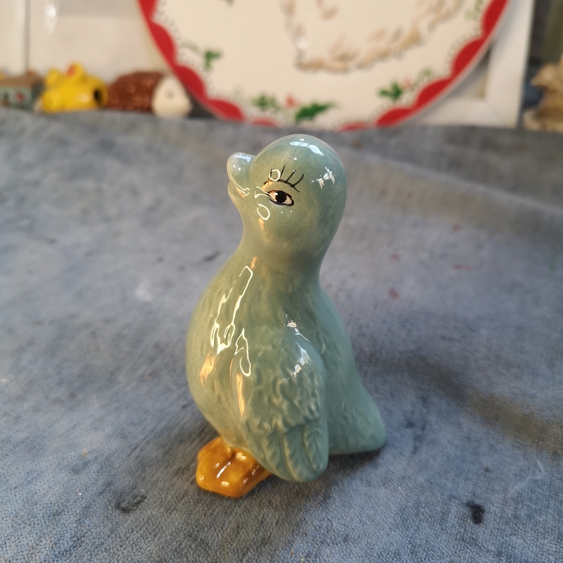 Ink Porcelain, Ceramic Crafts, Ceramic Green Duck Figurine, Christmas Decorations