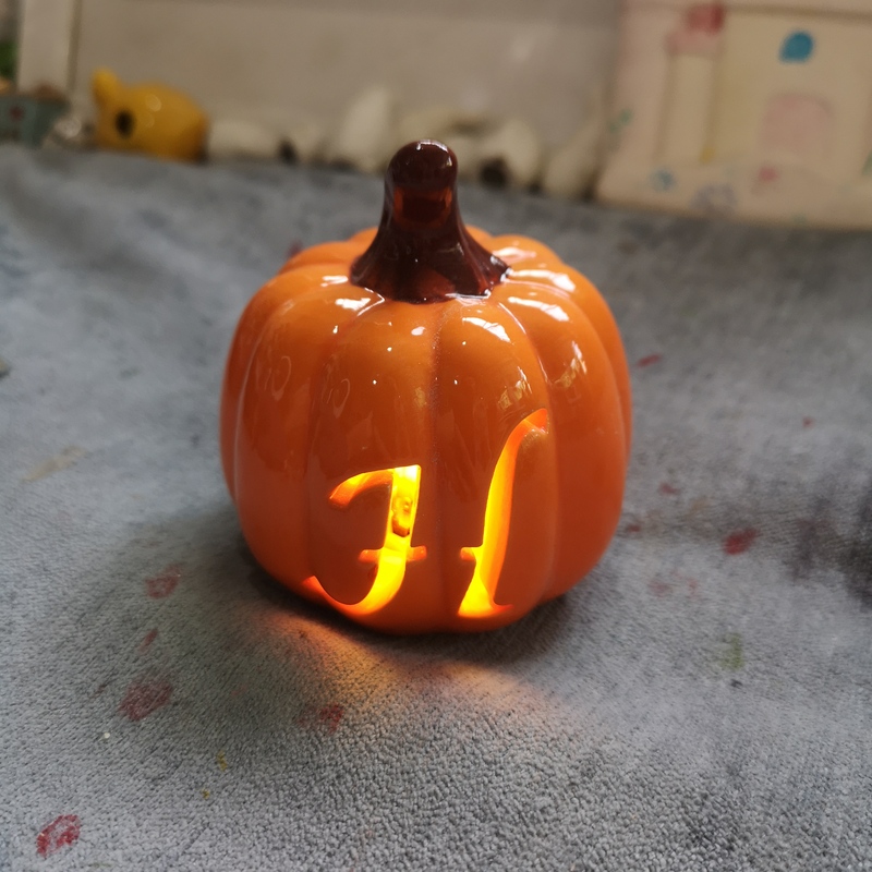 Ink Porcelain, Ceramic Crafts, Ceramic Halloween Pumpkin Lantern Ornaments