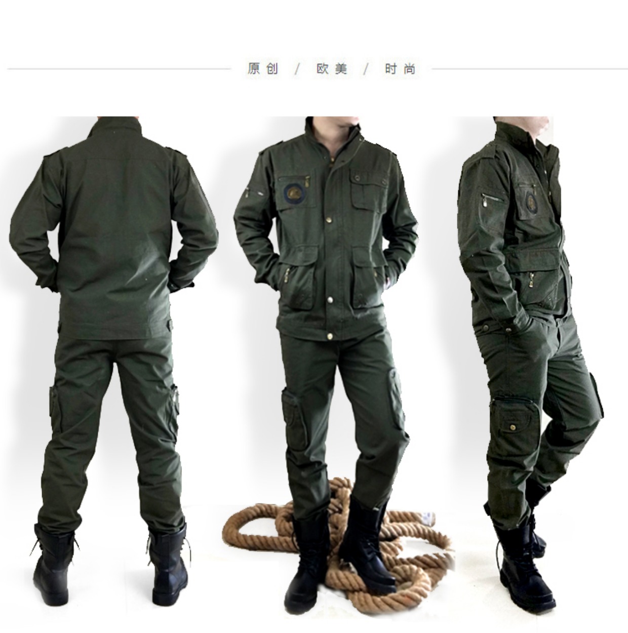 Quần áo xanh quân đội phù hợp với nam thợ hàn bông vải bảo hiểm lao động quần áo chống vảy mặc ngoài trời phù hợp với nhiều túi đào tạo đồ bộ kiểu mới