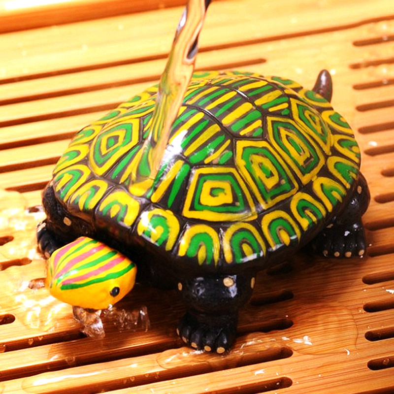 Tea favorite to catch the warm chameleon turtle cute swing piece tea table decoration Purple Sand Mini Big Head Turtle can raise tea tea dragon