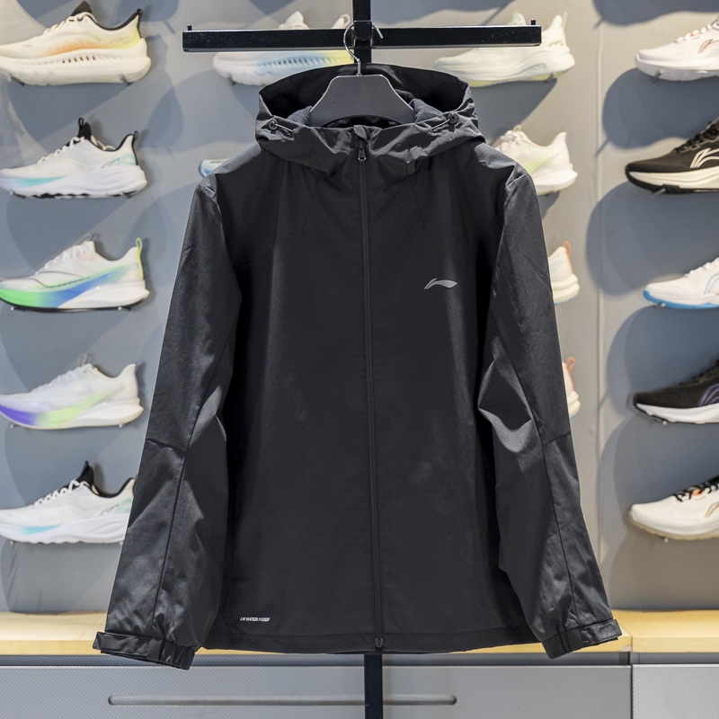 Li Ning Sports Windbreaker Men's 2025 Winter New Style Fleece-Lined Warm Water-Repellent Hooded Jacket Afdvg61