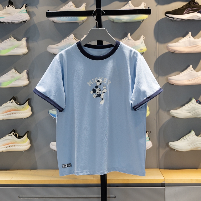 Li Ning Sports T-Shirt Women's 2026 Disney Mickey Collaboration Lightweight Breathable Short-Sleeve Cultural Shirt Ahsw348 Li Ning Sports T-Shirt Women's 2026 Disney Mickey Collaboration Lightweight Breathable Short-Sleeve Cultural Shirt Ahsw348