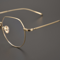 Extremely clean light luxury Japanese irregular box handmade ultra-fine edge design literary retro full-frame pure titanium glasses frame