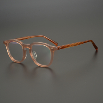 Light luxury powder orange imported texture sheet vintage handmade glasses frame Japanese art myopia glasses frame