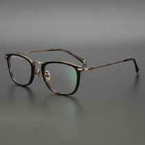 Japanese professional hand-made touch plate gold glasses high texture square frame ultra-light glasses frame retro men and women