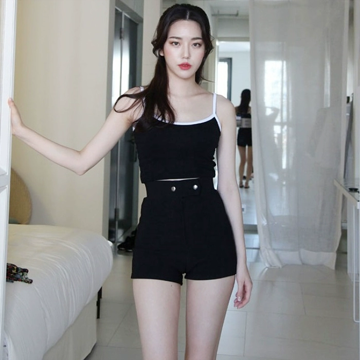 2 khóa mới quần short bó sát co giãn nóng bỏng quần cao eo mặc quần legging cotton thể thao quần short nữ mùa hè - Quần tây thường