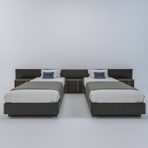 New Chinese-style hotel guesthouse furniture bed standard room full set of custom light luxury modern new Chinese-style homestay guest room furniture bed