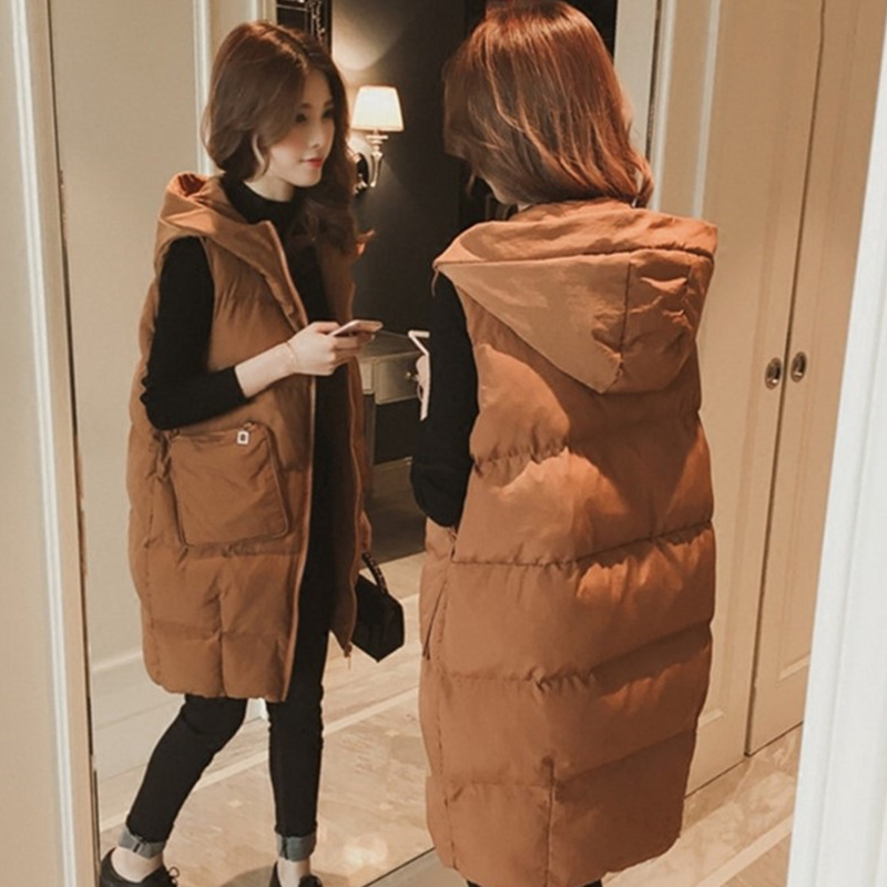 Down Cotton Vest for Women 2025 Autumn and Winter Korean Style New Versatile Loose Large Size Mid-Length Cotton Vest Jacket