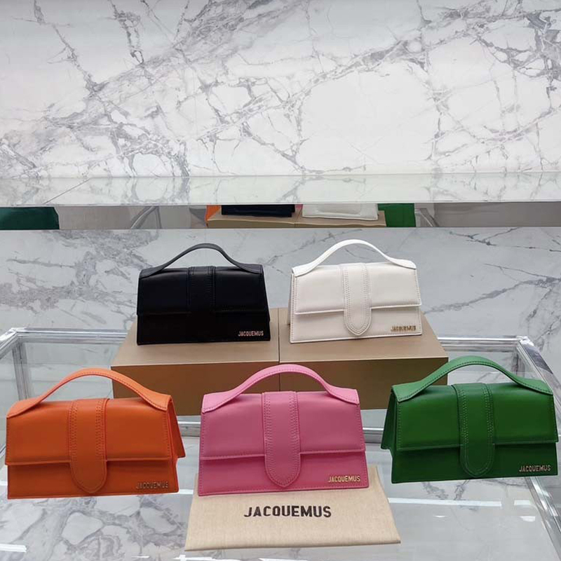 Jacquemus New Niche Design French Fashion Versatile Flap-Style Textured Handbag Shoulder Crossbody Small Square Bag