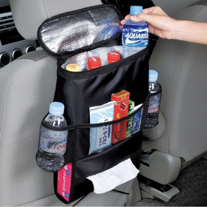 Car seat back bag multifunction car seat cashier bag debris finishing hanging bag storage bag on-board insulation bag