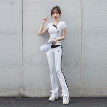 Casual Sports Summer New Trend Trend Thin Cotton T-shirt Fashion Trim Trousers Two-piece Set