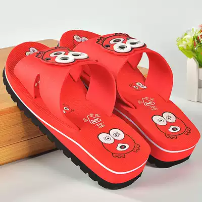 Jing'an summer sandals and slippers women's thick sole middle heel non-slip light home foam bottom slope heel women's shoes summer