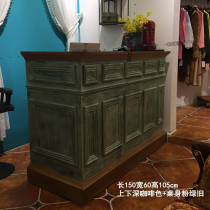 Mens and womens clothing store retro cash register small counter computer integrated table bar table European corner Front Desk