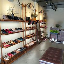 Shoe store shoe rack display rack on the wall shelf retro European mens and womens shoes childrens shoes cabinet clothing store shoe shelf display cabinet