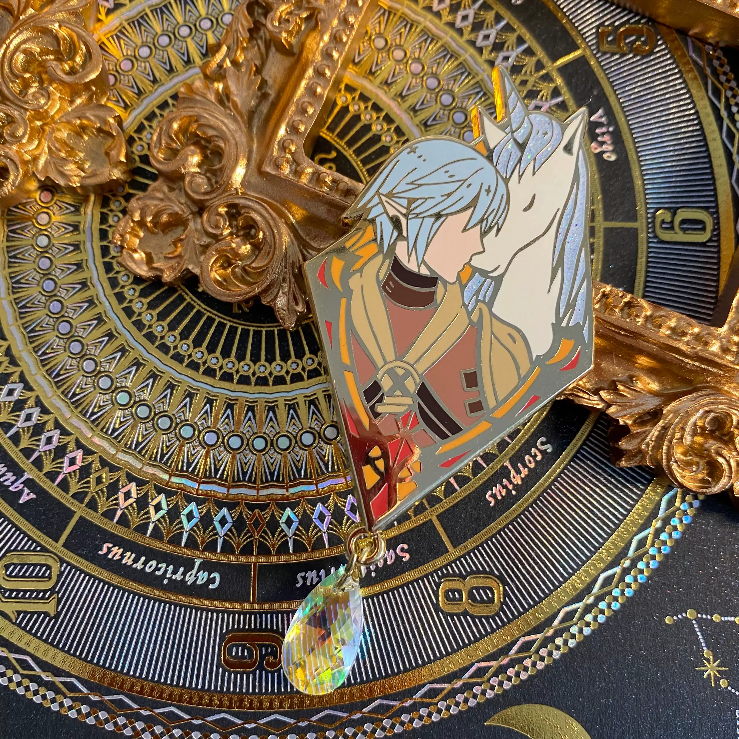 Spot | Final Fantasy 14 Diamond NPC Metal Badge Crystal Gong Dark Love Love Meiore FF14