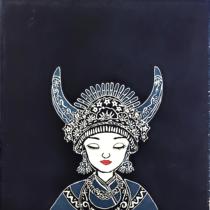 Handmade batik decorative painting wall background cloth hanging cloth Miao hand-painted wall hanging painting Guizhou crafts souvenirs