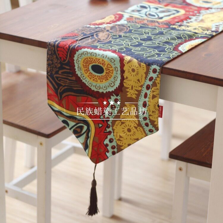 National Wind Exotic printed table flag Thai bed flag coffee seat multi - size cloth artist dinner flag