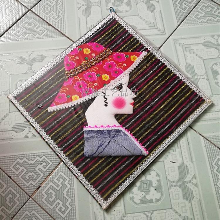 Guizhou Featured Wax Dyeing Cloth Patch Painting Handmade Wall-mounted Painting Hotel Guesthouse Cafe Wall Wall Decoration Cloth Art Pendant