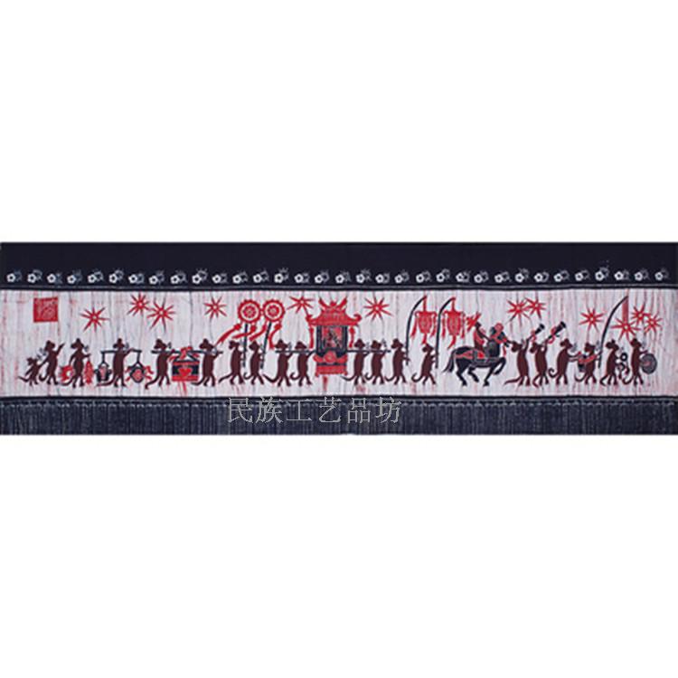 Guizhou Batik Painting Ethnic Minority Characteristic Crafts Handmade Cloth Art Batik Wall-mounted Painting Mouse Marriee Wife