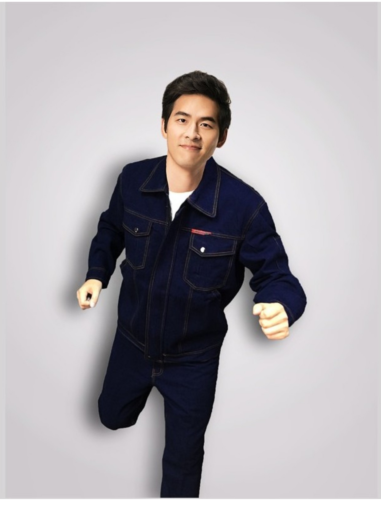 Quần yếm thợ hàn thiết lập dây kéo denim dụng cụ hàn cơ khí bảo hiểm lao động nam và nữ làm việc quần áo đặc biệt mùa thu và mùa đông đồ bộ nam trung niên