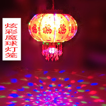 Chinese style chandelier New Year Spring Festival led revolving door Red lantern Crystal New Year balcony red lantern glow