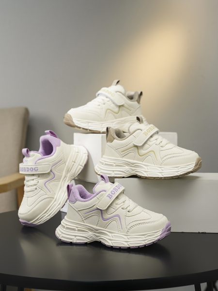 Babudou Children's Shoes Girls' Sports Shoes 2026 Spring and Autumn New Leather Waterproof Kids' White Sneakers Girls' Dad Shoes — 5