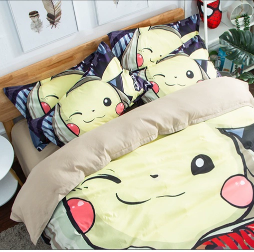 Phim hoạt hình Anime Pikachu Trẻ em Gối Kỹ thuật số Em bé Sinh viên Gối đơn 48X74 Túi gối cho bé trai - Gối trường hợp