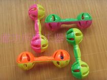 Plastic double-headed hand bell for infants and toddlers baby hand bell educational toy