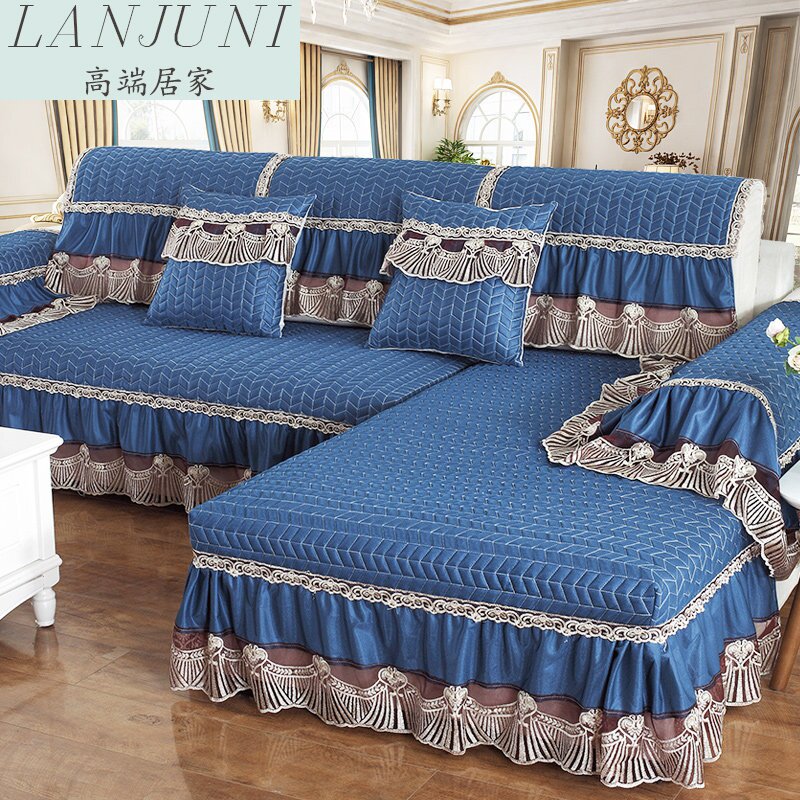 Juni Eu Style Brief Modern Non-slip Cloth Art Sofa Mat All Season Universal Sofa Cover Full Cover Full Cover 