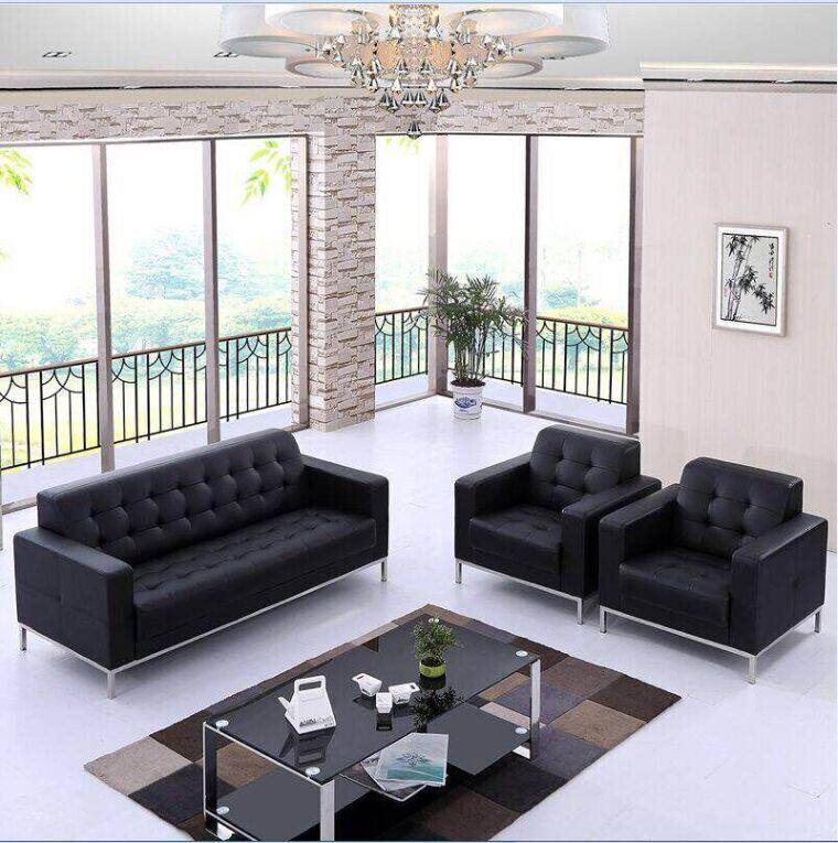 Qingdao office furniture simple office sofa coffee table combination manager office reception seat leather single seat