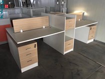 Office desk cabinet combination 2 4 6 people simple modern high cabinet screen station Qingdao company office computer table