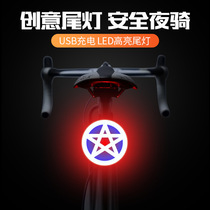 Customized er bicycle tail light usb charging mountain bike light night riding road car riding creative tail light equipment