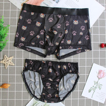 Transparent mesh passion sexy couple underwear couple underwear lingerie set a pair of mens flat angle womens triangle size thin