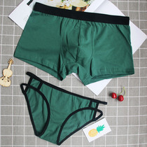 Couple underwear cotton underwear set sexy hot and sexy mens flat corner Womens triangle creative cute