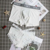 Couple underwear sexy belt love a pair of mens and womens underwear set passion new cotton mens flat corner Womens triangle