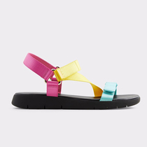 2021 summer new Velcro sandals female fairy wind ins tide flat Joker muffin thick bottom beach Roman shoes