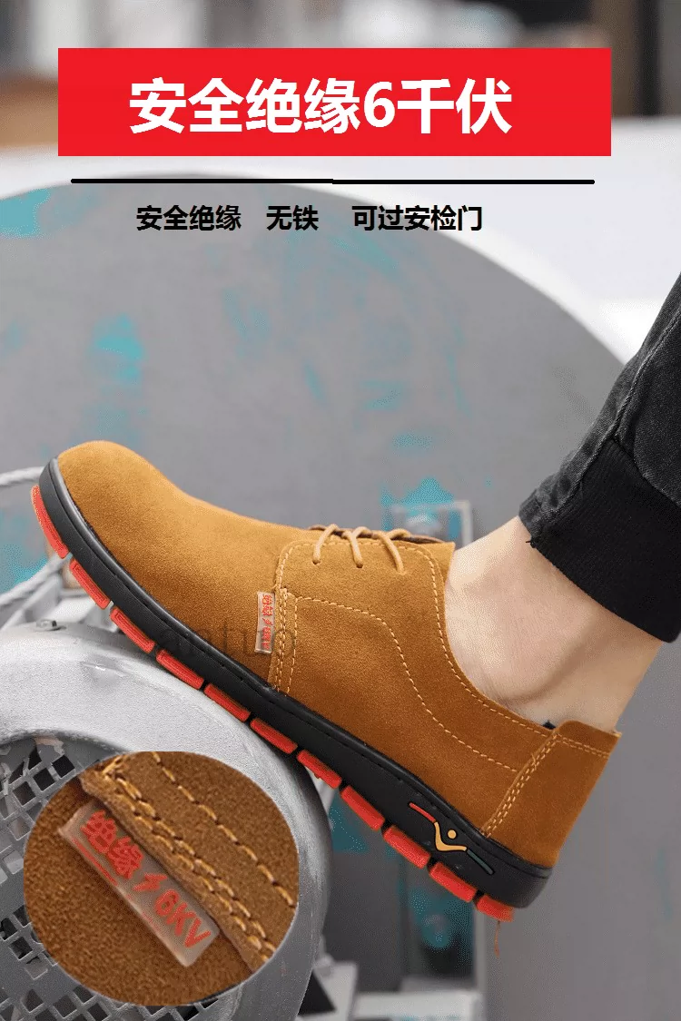 Insulated shoes, electrician's shoes, steel-toe labor protection shoes for men, summer, breathable, lightweight, casual, tendon soft soles, dedicated for welders