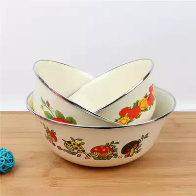 Enamel bowl Hand washing bowl Stainless steel edging bowl Mixing bowl Egg bowl Soup bowl Rice bowl Enamel small bowl Fruit bowl