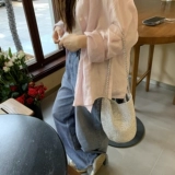 Плетеная вместительная и большая сумка на одно плечо, DIY, в корейском стиле, Южная Корея