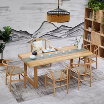  Kung Fu tea table Modern simple new Chinese tea table and chair combination Zen solid wood office tea table Household tea table