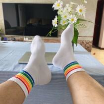 Mr. Afly (23 9 Double) Four Seasons Sport Silo Rainbow Socks Cotton Socks Minimalist comrades