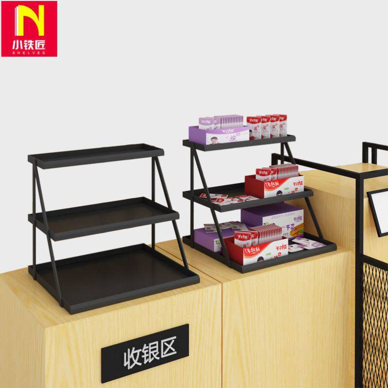 Supermarket cashier counter small shelf bar betel nut rack multi-layer convenience store chewing gum rack snack display rack iron