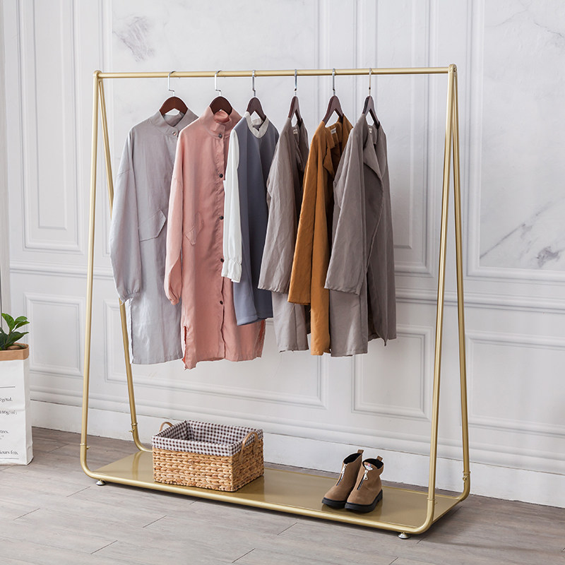 New Clothing Store Exclusive Show Shelf Nano Golden Clothing Rack Women's Clothing Store Children Clothing Shelves Landing Clothes Hangers