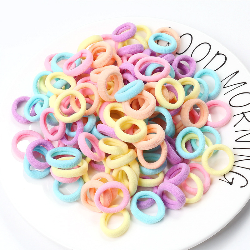 Children rubber gluten hair ring Baby hair ring No injuries Rubber Fascia Korea Hair Adorned Black Small Hair Ring Girl Zhair Hair Circles
