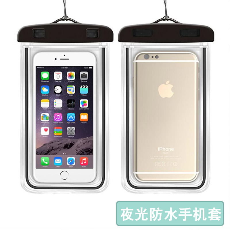 New fluorescent touch screen smart transparent delivery rain outdoor diving swimming mobile phone waterproof bag water mobile phone protective cover