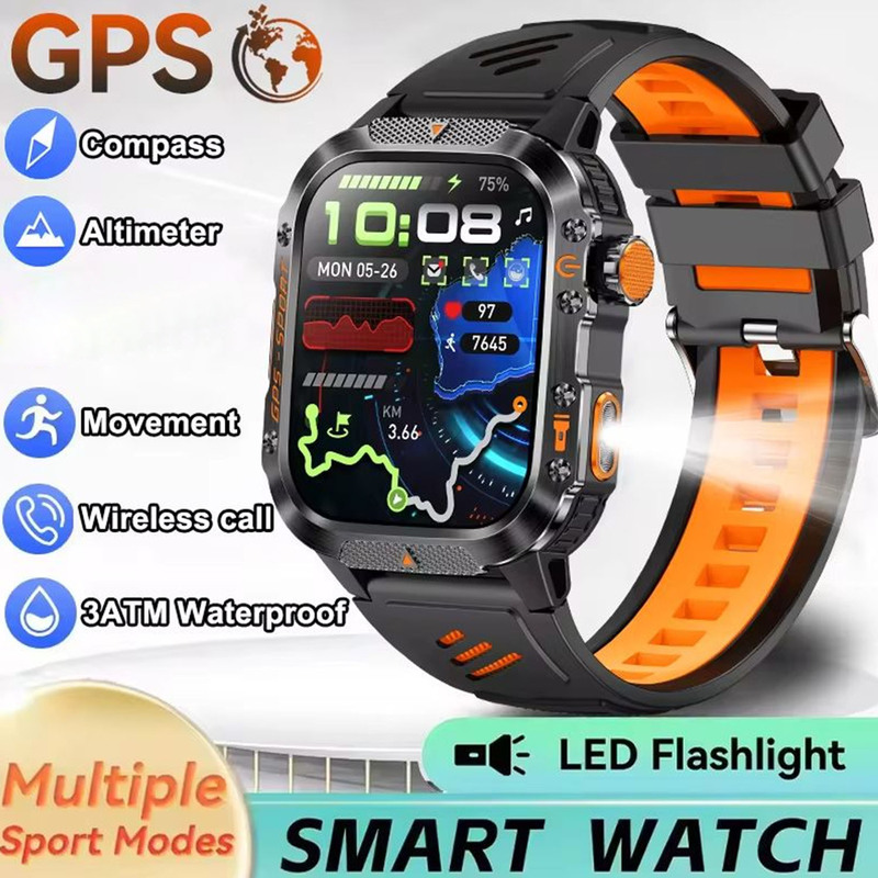 Gps Smartwatch Flashlight Waterproof Sport Watch Sports Smartwatch